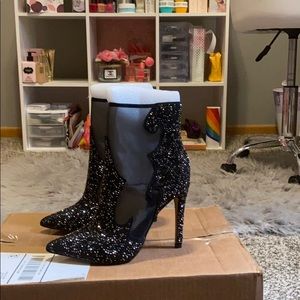 Jeweled and Mesh Express Boots 7.5